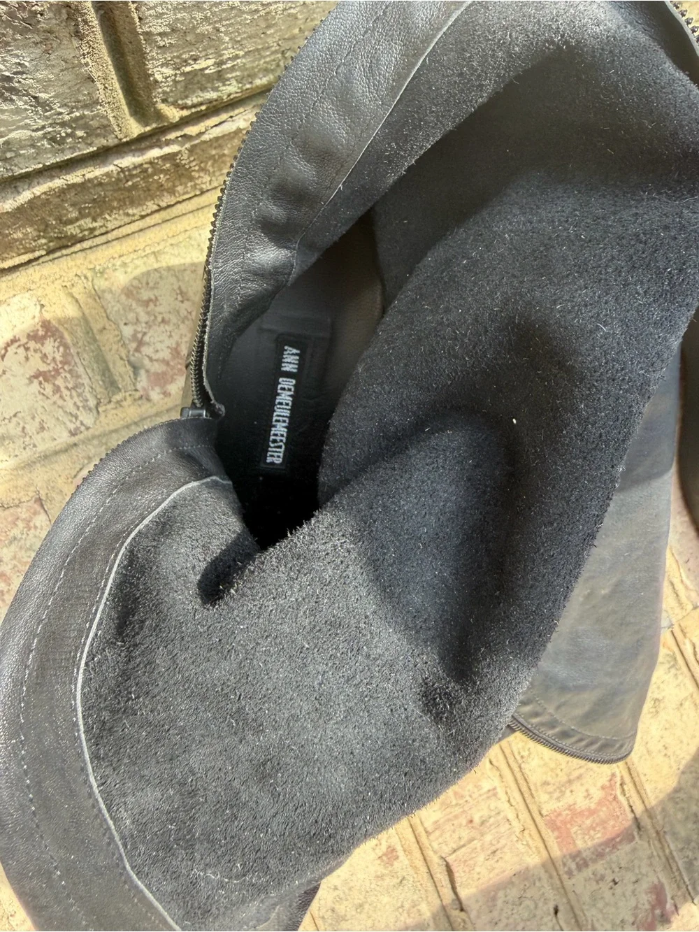 Ann Demeulemeester FW2012 Spiral Zip OTK Leather Boots IT37.5